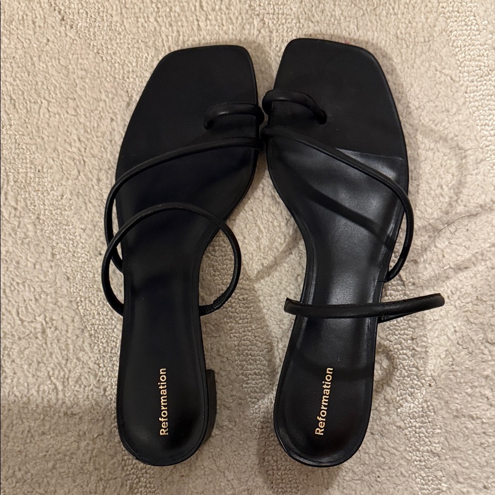 Reformation Elegant Black Sandals